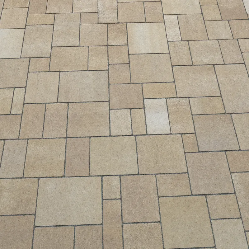 Random course block paving pattern